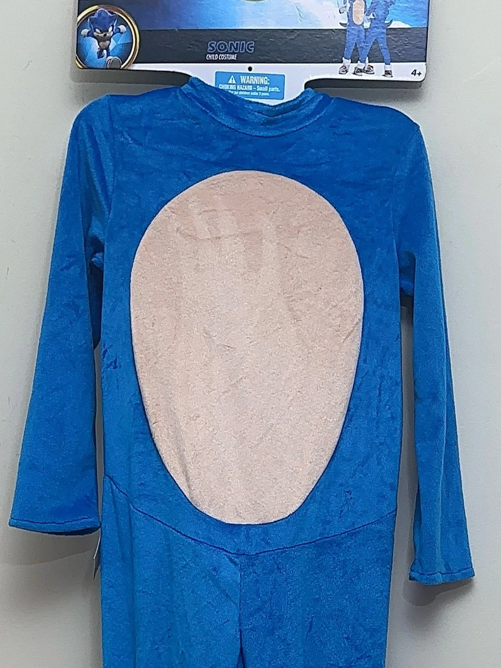 NWT Sonic the Hedgehog Costume Kids Size 5-6 Inflatable Headpiece Halloween